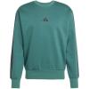 imageadidas Mens Essentials 3Stripes Fleece SweatshirtCollegiate GreenBlack