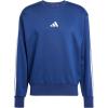 imageadidas Mens Essentials 3Stripes Fleece SweatshirtDark BlueWhite