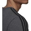 imageadidas Mens Essentials 3Stripes Fleece SweatshirtDark Grey HeatherBlack