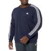 imageadidas Mens Essentials 3Stripes Fleece SweatshirtLegend Ink