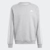 imageadidas Mens Essentials 3Stripes Fleece SweatshirtMedium Grey Heather2021
