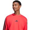 imageadidas Mens Essentials 3Stripes Fleece SweatshirtPure RubyBlack