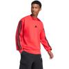 imageadidas Mens Essentials 3Stripes Fleece SweatshirtPure RubyBlack