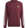 imageadidas Mens Essentials 3Stripes Fleece SweatshirtVictory CrimsonWhite