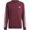 imageadidas Mens Essentials 3Stripes Fleece SweatshirtVictory CrimsonWhite