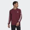 imageadidas Mens Essentials 3Stripes Fleece SweatshirtVictory CrimsonWhite