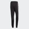 imageadidas Mens Essentials 3Stripes Tapered Tricot PantsBlackWhite
