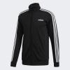 imageadidas Mens Essentials 3Stripes Tricot Track JacketBlackWhite