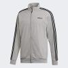 imageadidas Mens Essentials 3Stripes Tricot Track JacketSolid GreyCore Black