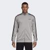 imageadidas Mens Essentials 3Stripes Tricot Track JacketSolid GreyCore Black