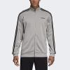 imageadidas Mens Essentials 3Stripes Tricot Track JacketSolid GreyCore Black