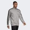 imageadidas Mens Essentials 3Stripes Tricot Track JacketSolid GreyCore Black