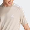 imageadidas Mens Essentials Single Jersey 3Stripes TShirtWonder Beige