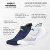 imageadidas Unisex Superlite Performance Tabbed No Show Running Socks with achilles protection 2PairDark BlueLucid Lemon YellowWhite