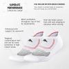 imageadidas Unisex Superlite Performance Tabbed No Show Running Socks with achilles protection 2PairWhiteBlackLucid Red
