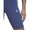 imageadidas Womens Essentials 3Stripes Bike ShortsCrew BlueWhite