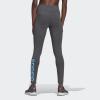 imageadidas Womens Essentials HighWaisted Logo LeggingsDark Grey HeatherApp Sky Rush
