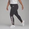imageadidas Womens Essentials HighWaisted Logo LeggingsDark Solid GreyClear Pink