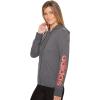 imageadidas Womens Essentials Linear Full Zip HoodieDark Grey HeatherReal Coral