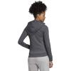 imageadidas Womens Essentials Linear HoodieDark Grey HeatherSignal Green