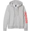 imageadidas Womens Essentials Linear HoodieMedium Grey HeatherCore Pink