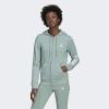 imageadidas Womens Essentials Logo FullZip HoodieHazy GreenWhite