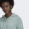 imageadidas Womens Essentials Logo FullZip HoodieHazy GreenWhite