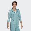 imageadidas Womens Essentials Logo FullZip HoodieMint TonWhite