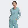 imageadidas Womens Essentials Logo FullZip HoodieMint TonWhite