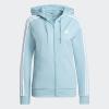 imageadidas Womens Essentials Logo FullZip HoodieMint TonWhite