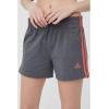 imageadidas Womens Essentials Slim 3Stripes ShortsDark Grey Heather
