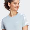 imageadidas Womens Essentials Slim 3Stripes TeeWonder BlueWhite