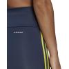 imageadidas Womens High Rise 3Stripes 78 TightsCrew NavyAcid YellowWhite