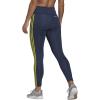 imageadidas Womens High Rise 3Stripes 78 TightsCrew NavyAcid YellowWhite