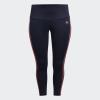 imageadidas Womens High Rise 3Stripes 78 TightsLegend InkSemi Turbo