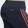 imageadidas Womens High Rise 3Stripes 78 TightsLegend InkSemi Turbo