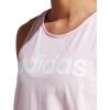 imageadidas Womens Linear Logo Crew Neck TankClear PinkWhite