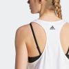 imageadidas Womens Linear Logo Crew Neck TankWhiteBlack