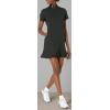 imageadidas Womens Quarter Zip Frill Golf DressBlack