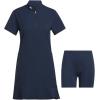 imageadidas Womens Quarter Zip Frill Golf DressCollegiate Navy