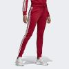 imageadidas Womens Standard Essentials 3Stripes Tricot Open Hem PantsMaroonWhite