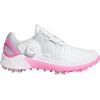 imageadidas Womens W Response Bounce 2 Golf ShoeWhiteSilverScreaming Pink
