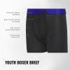 imageadidas boys Youth Performance 4pack Boxer Brief Kids Underwear Boys Athletic Fit Microfiber Boxer BriefsBlue BurstBlackGrey