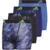 imageadidas boys Youth Performance 4pack Boxer Brief Kids Underwear Boys Athletic Fit Microfiber Boxer BriefsGalaxy Camo Blackdark BlueDark BlueBlack