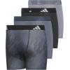 imageadidas boys Youth Performance 4pack Boxer Brief Kids Underwear Boys Athletic Fit Microfiber Boxer BriefsGreyBlackGraphic