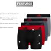 imageadidas boys Youth Performance 4pack Boxer Brief Kids Underwear Boys Athletic Fit Microfiber Boxer BriefsScarlet RedBlackGrey