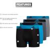 imageadidas boys Youth Performance 4pack Boxer Brief Kids Underwear Boys Athletic Fit Microfiber Boxer BriefsSolar BlueBlackGrey