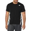 imageadidas Mens Aero 3S Crew Neck Short Sleeve Athletic Training Casual Tops Casual  WhiteBlackWhite