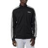 imageadidas Mens Essentials 3Stripes Tricot Track JacketBlackWhite