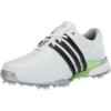 imageadidas Mens Tour360 24 Boost Golf ShoesFootwear WhiteCore BlackGreen Spark